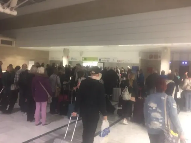 Scene at the airport this morning