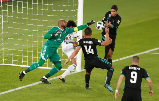 Al Jazira goalkeeper Ali Khasif