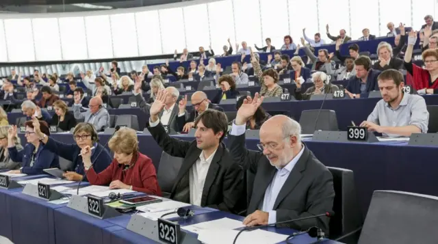 MEPs voting in Strasbourg