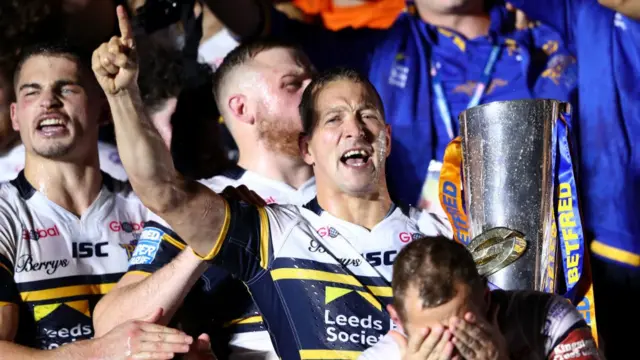 Leeds Rhinos celebrate winning