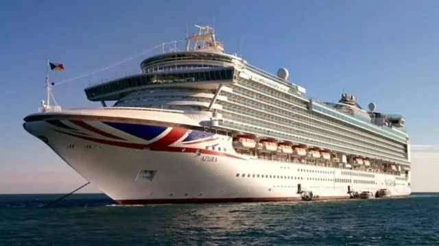 Azura cruise ship off Guernsey