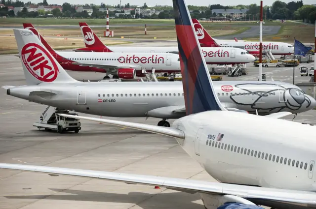 Niki and Air Berlin aeroplanes