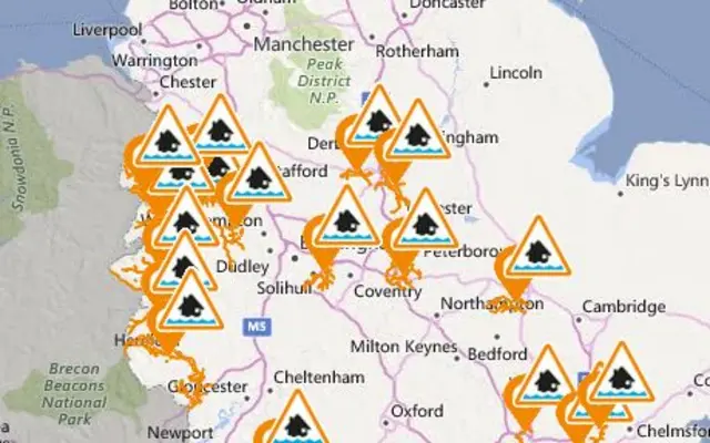 Flood alert map