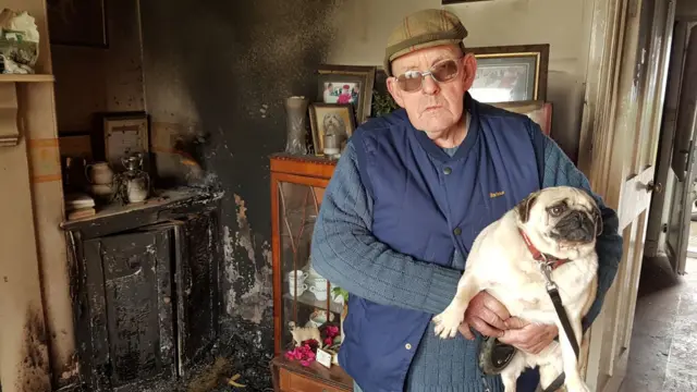 Melvyn Britton with dog