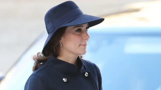 The Duchess of Cambridge arrives at the service