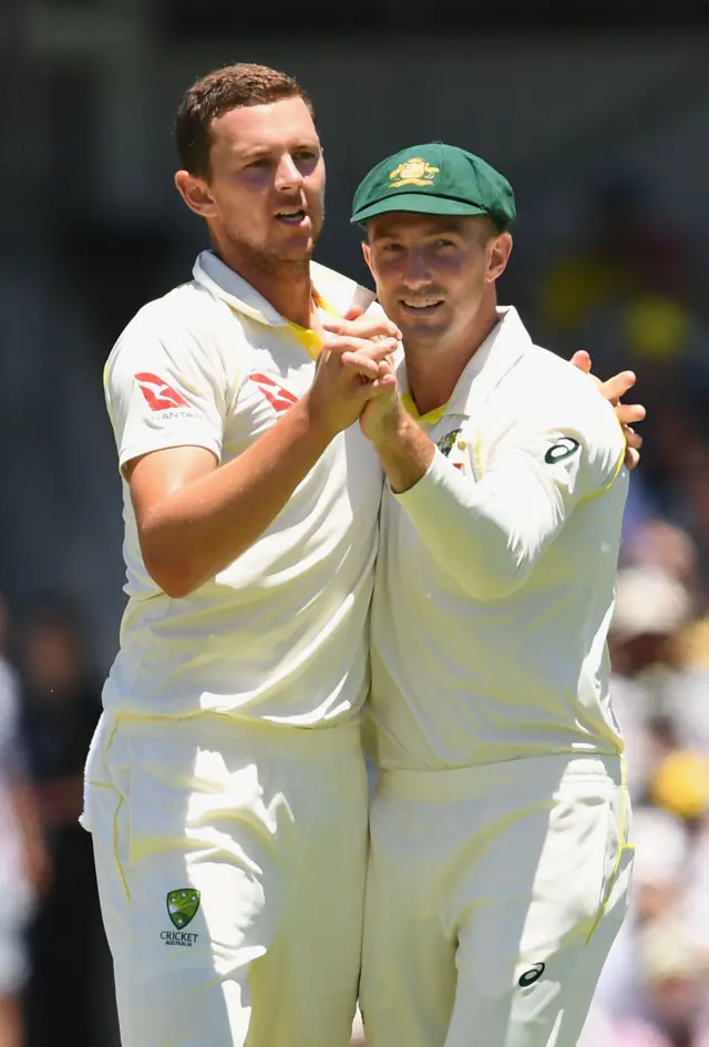 Josh Hazlewood and Shaun Marsh