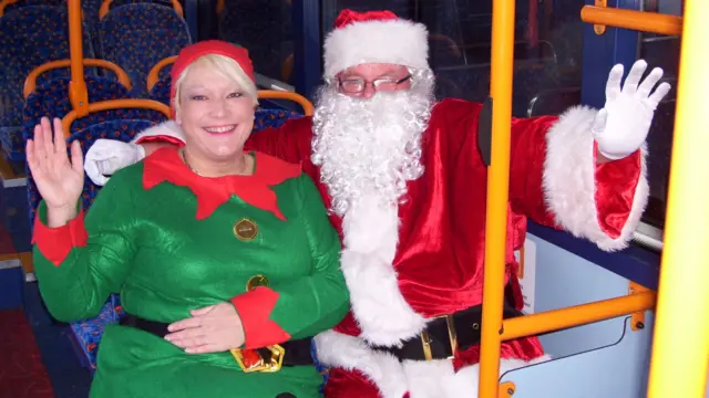 Santa on the bus