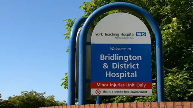 Bridlington Hospital sign