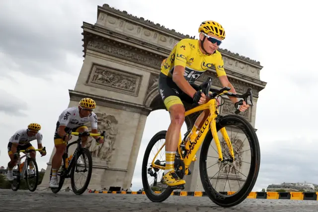 Chris Froome during the final stage of the 2017 Tour de France