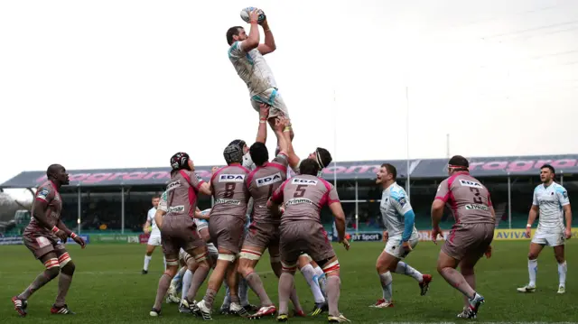 Worcester Warriors against Oyonnax in previous match