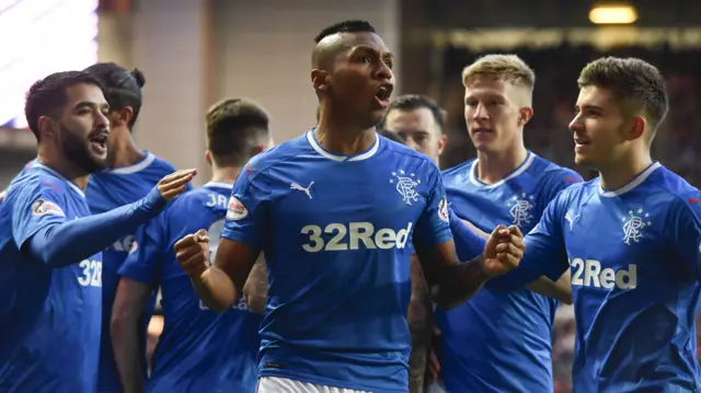 Alfredo Morelos opens the scoring for Rangers