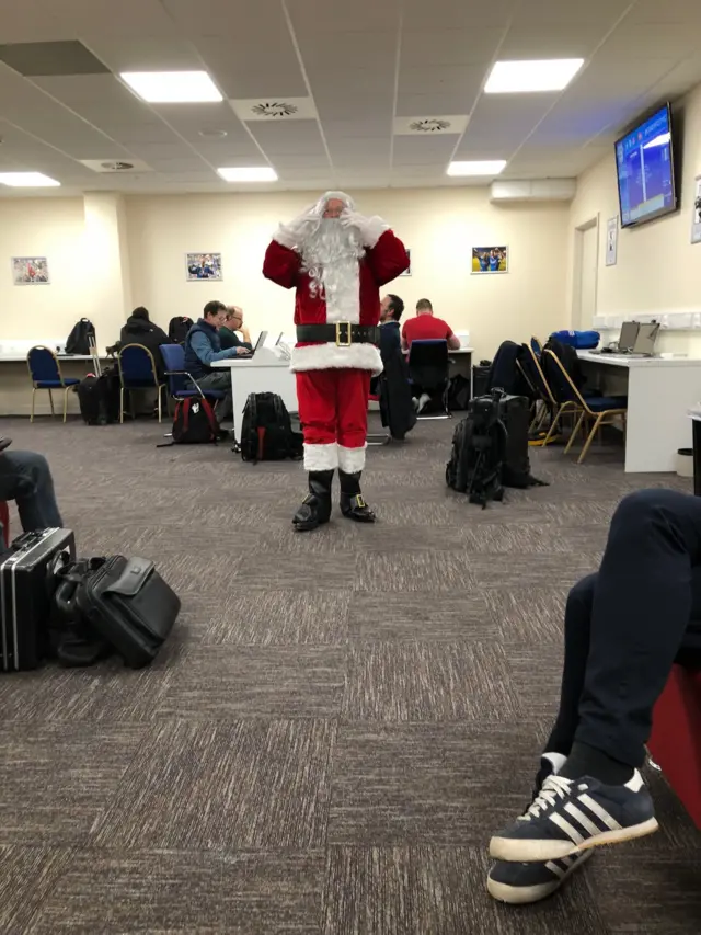 Santa at Cardiff's press room