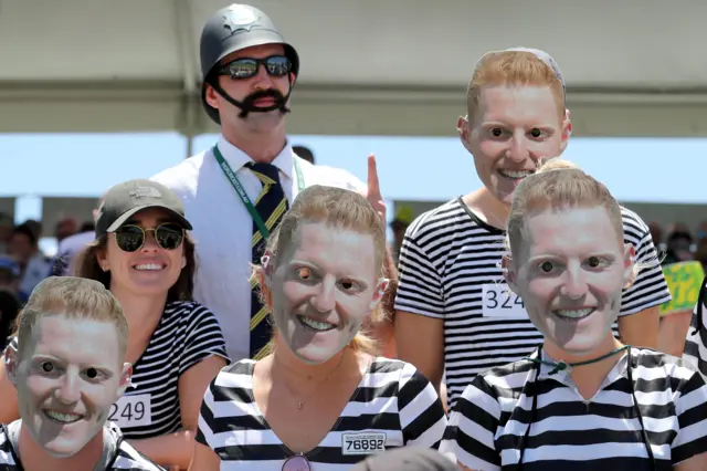 Fans in Ben Stokes masks