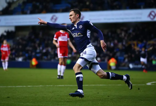 Jed Wallace celebrates for Millwall