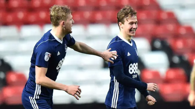 Kieran Dowell celebrates