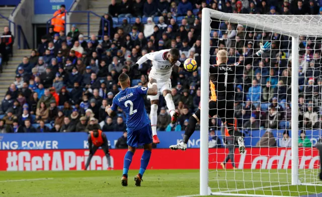 Christian Benteke and Kasper Schmeichel