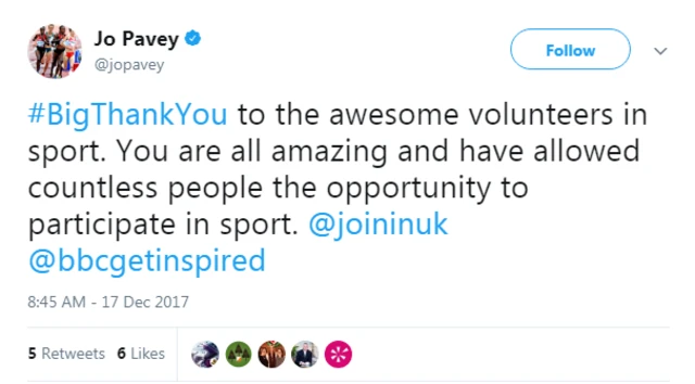 Jo Pavey tweet