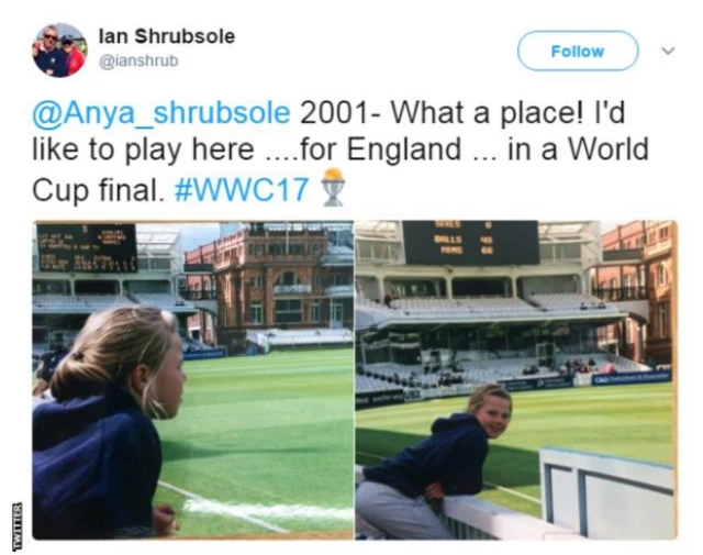 Anya Shrubsole Tweet