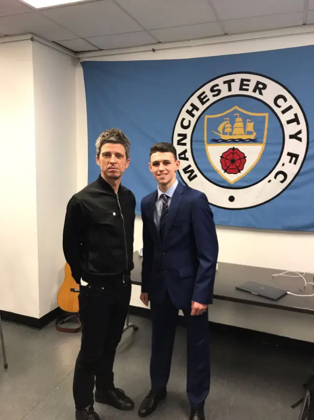 Noel Gallagher and Phil Foden