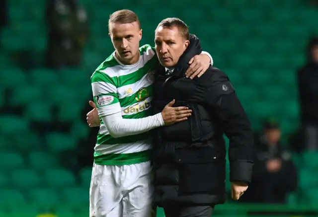 Leigh Griffiths embraces Brendan Rodgers