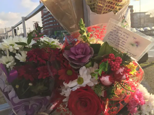 Flowers and card