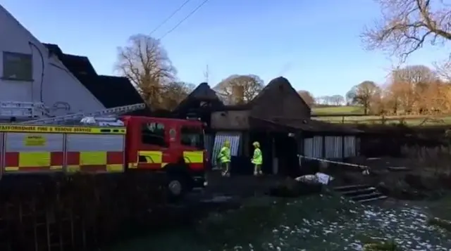 Fire crews this morning at pub