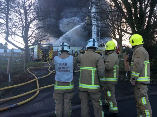 Fire at derelict school