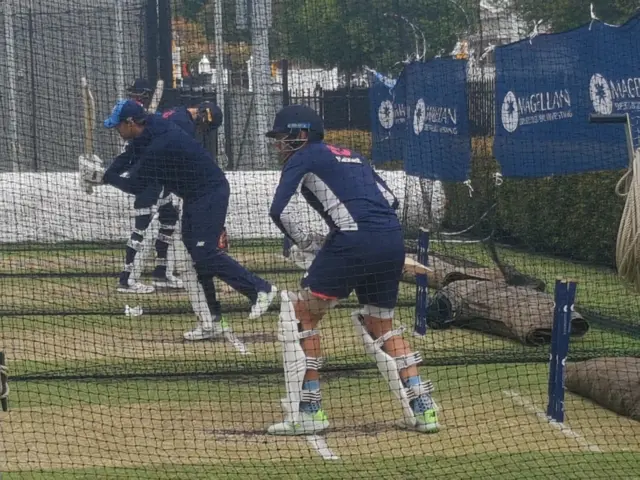 England players in nets