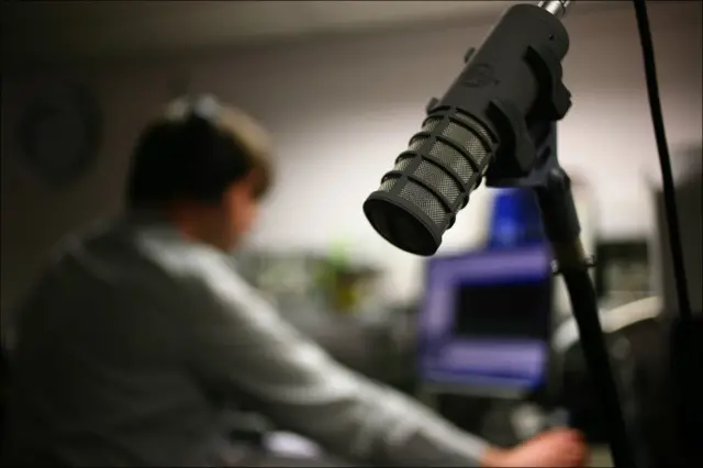 Man and microphone