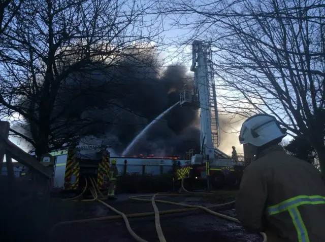 Fire at derelict school