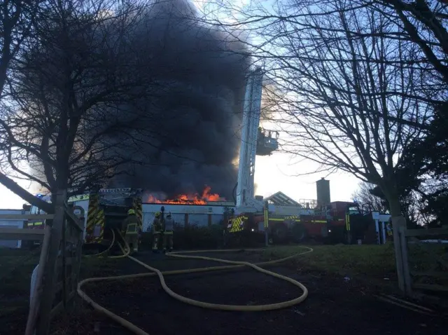 Fire at derelict school