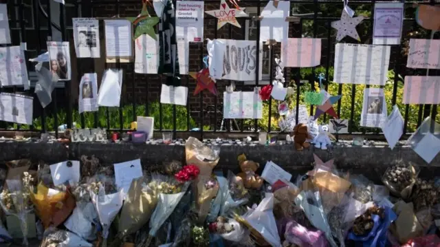 Memorial wall for Grenfell Tower