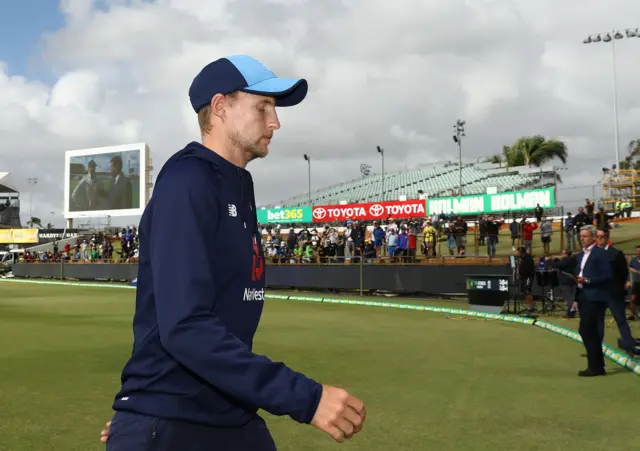 Joe Root of England looks dejected