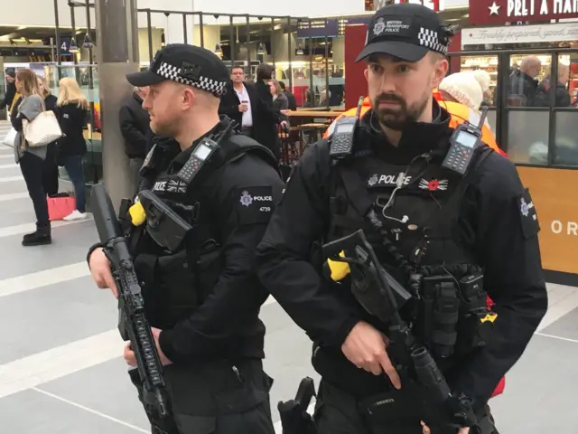 Armed police at Birmingham New Street