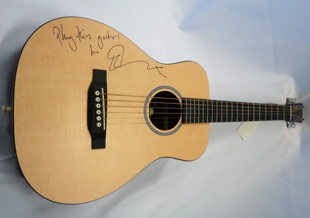 Ed Sheeran's guitar he donated and signed to St Richard's hospice