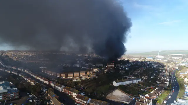 Blaze at a former school