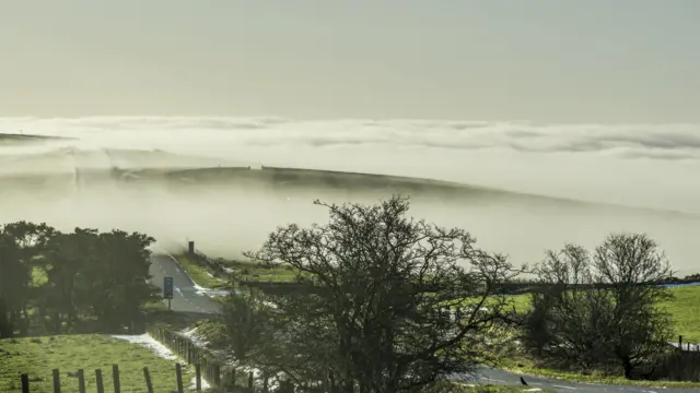 Fog rolling over the Staffordshire Moorlands