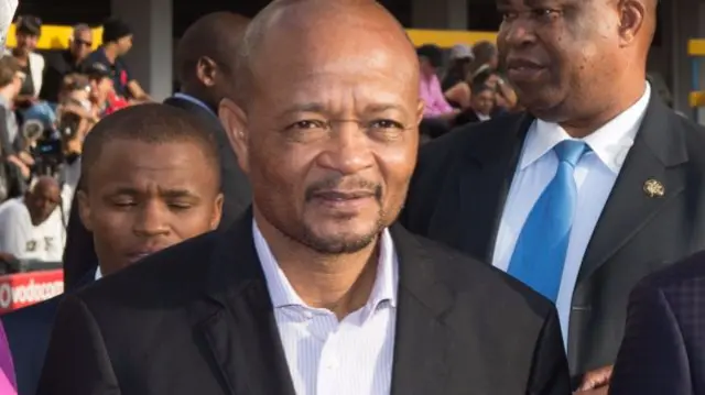 Senzo Mchunu in the parade ring prior to the running of the Grade 1 Durban July during at the 2014 Vodacom Durban July races at Greyville Racecourse on July 5, 2014 in Durban, South Africa.