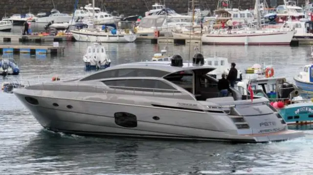 The yacht in Guernsey