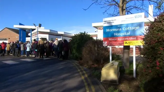 Protest at Hornsea Cottage Hospital in November 2016