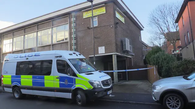 Police outside community centre in Burngreave