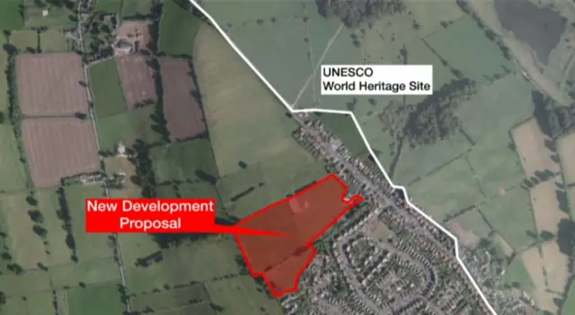 Map showing location of proposed housing development