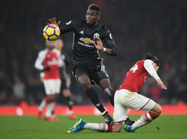 Pogba sees red for a stamp on Bellerin