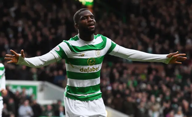 Odsonne Edouard celebrates scoring Celtic's opener against Motherwell