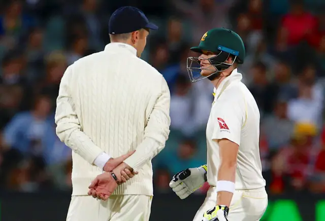 James Anderson (left) and Steve Smith