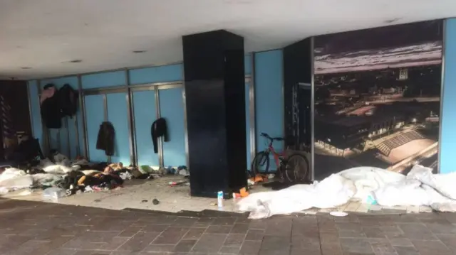 Mess left outside former BHS store