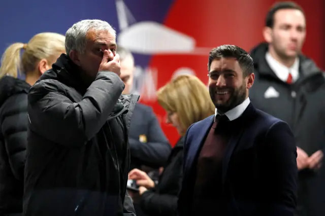 Jose Mourinho and Lee Johnson