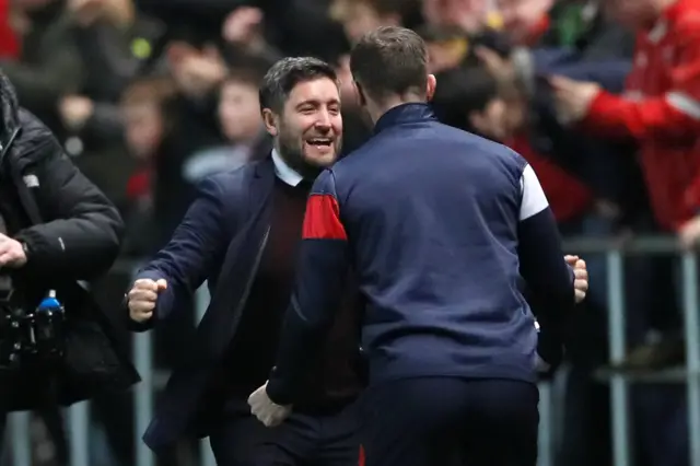 Lee Johnson celebrates