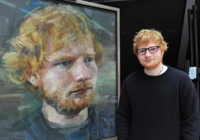 Ed Sheeran and his portrait