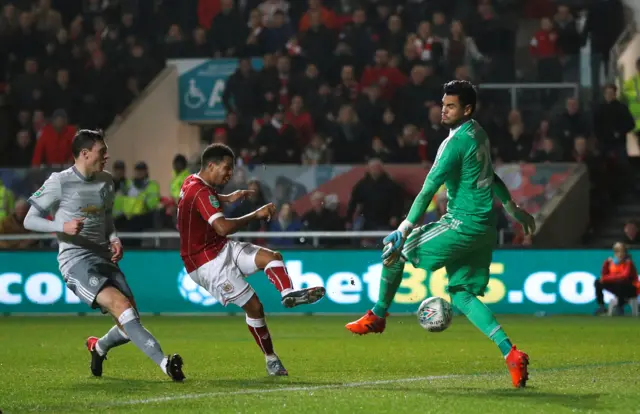 Korey Smith of Bristol City scores the winning goal